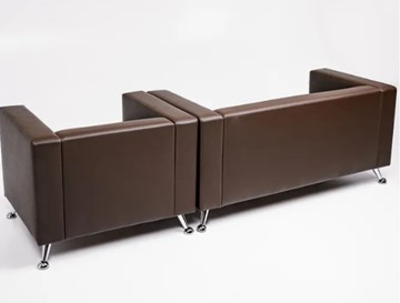Комплект мебели Альбиони коричневый кожзам  диван 2Д + кресло в Самаре - предосмотр 5