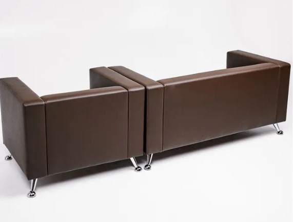 Комплект мебели Альбиони коричневый кожзам  диван 2Д + кресло в Тольятти - изображение 5