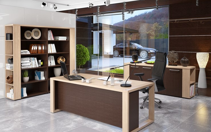 Кабинет руководителя ALTO с высоким шкафом для одежды, низким для документов и журнальным столиком в Тольятти - изображение 3