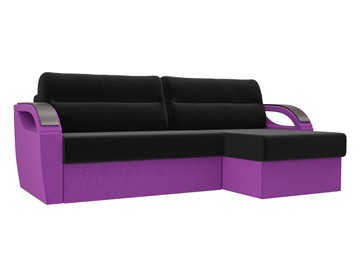 Угловой диван Форсайт, черный/филетовый (микровельвет) в Самаре