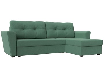 Угловой диван с оттоманкой Амстердам Лайт, Амур зеленый (рогожка) в Тольятти