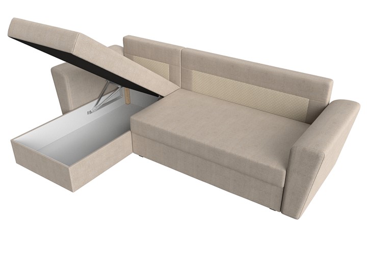 Угловой диван с оттоманкой Амстердам Лайт, Бежевый (рогожка) в Самаре - изображение 7