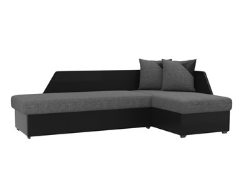 Угловой раскладной диван Андора, Серый/Черный (рогожка/экокожа) в Тольятти