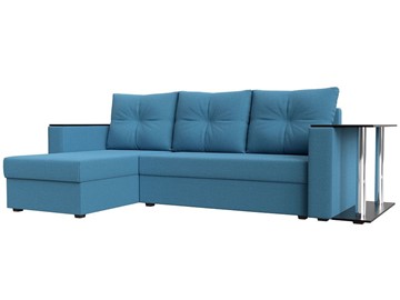 Угловой раскладной диван Атланта Лайт, Амур голубой (микровельвет) в Самаре