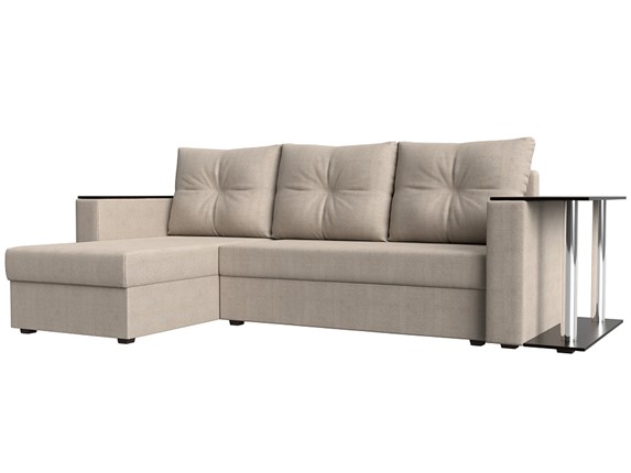 Угловой диван Атланта Лайт, Бежевый (рогожка) в Самаре - изображение