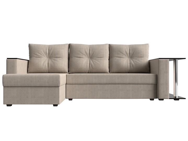 Угловой диван Атланта Лайт, Бежевый (рогожка) в Самаре - изображение 1