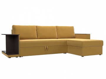 Угловой раскладной диван Атланта С, Желтый (микровельвет) в Тольятти