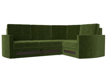 Угловой раскладной диван Белла, Зеленый (Микровельвет) в Самаре