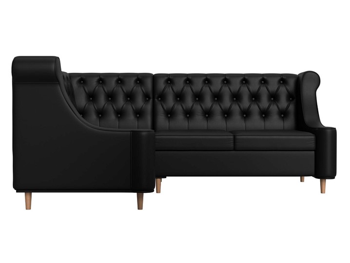 Угловой диван Бронкс, Черный (экокожа) в Тольятти - изображение 1