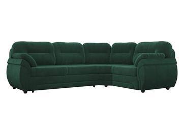 Угловой диван для гостиной Бруклин, Зеленый (велюр) в Тольятти