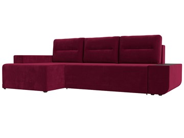Угловой диван для гостиной Чикаго, Бордовый (микровельвет) в Тольятти