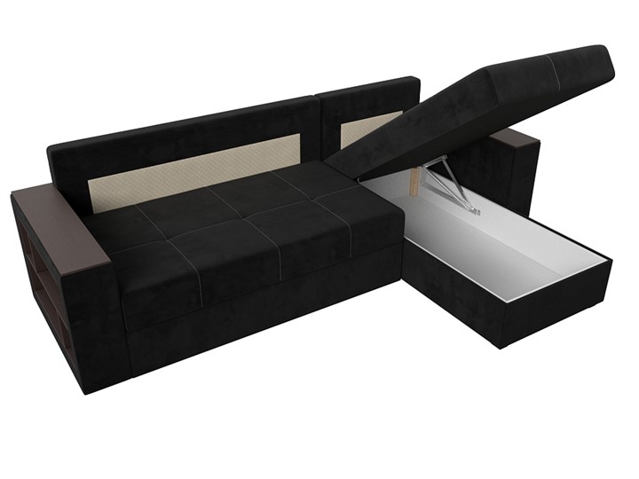 Угловой диван Дубай Лайт, Черный (велюр) в Самаре - изображение 4