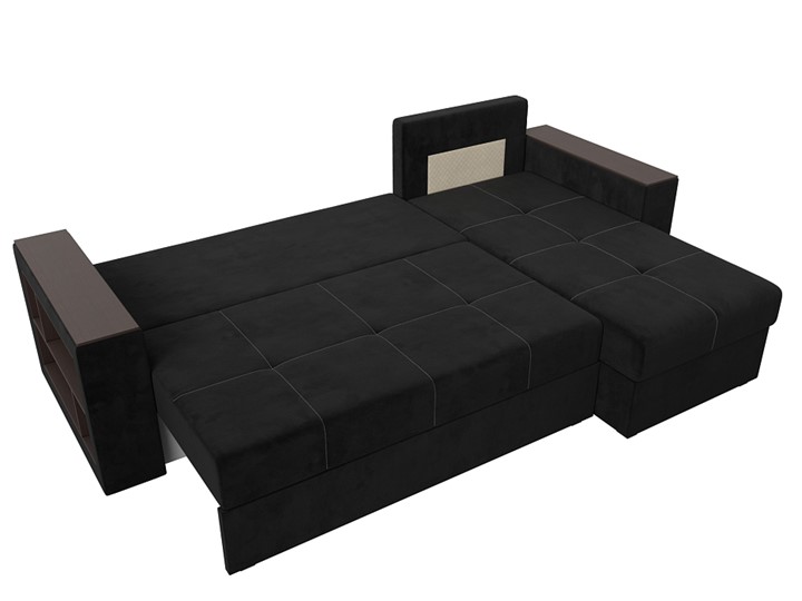 Угловой диван Дубай Лайт, Черный (велюр) в Самаре - изображение 6