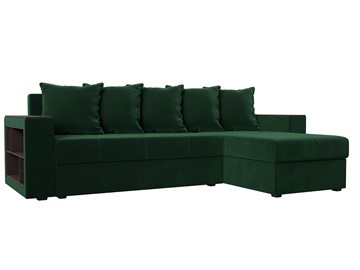 Угловой раскладной диван Дубай Лайт, Зеленый (велюр) в Самаре