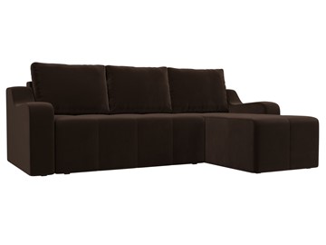 Угловой диван для гостиной Элида, Коричневый (микровельвет) в Самаре