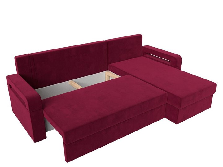Угловой диван Гермес Лайт, Бордовый (Микровельвет) в Самаре - изображение 1
