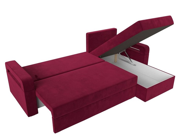Угловой диван Гермес Лайт, Бордовый (Микровельвет) в Самаре - изображение 3