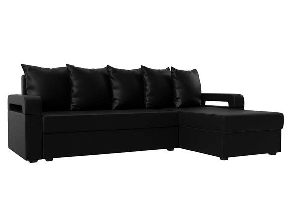 Угловой диван Гермес Лайт, Черный (экокожа) в Самаре - изображение