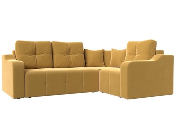 Угловой диван для гостиной Кембридж, Желтый (микровельвет) в Тольятти