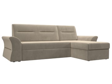 Угловой диван с оттоманкой Клайд, Бежевый (микровельвет) в Самаре