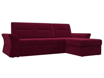 Угловой раскладной диван Клайд, Бордовый (микровельвет) в Тольятти