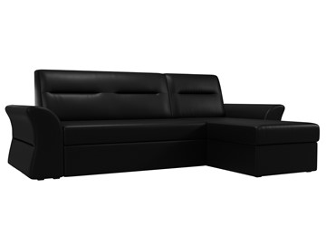 Угловой диван с оттоманкой Клайд, Черный (экокожа) в Самаре