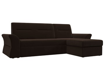 Угловой диван с оттоманкой Клайд, Коричневый (микровельвет) в Тольятти