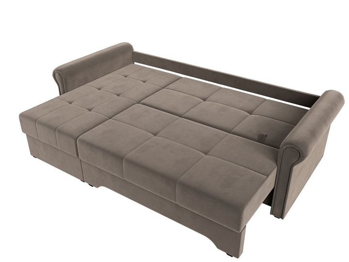 Угловой раскладной диван Леон боннель, Коричневый (Велюр) в Самаре - изображение 2