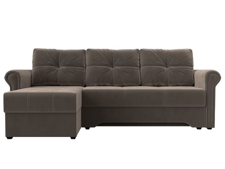Угловой раскладной диван Леон боннель, Коричневый (Велюр) в Самаре - изображение 8