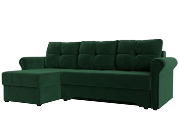 Угловой раскладной диван Леон боннель, Зеленый (Велюр) в Самаре - предосмотр