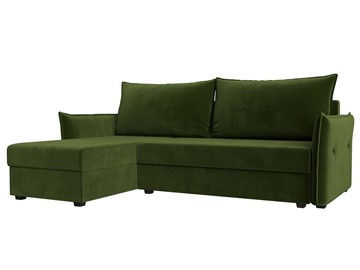 Угловой раскладной диван Лига-004, Зеленый (Микровельвет) в Самаре