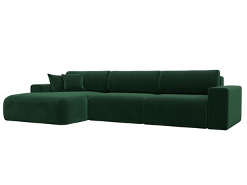 Угловой диван Лига-036 Классик лонг, Зеленый (велюр) в Самаре