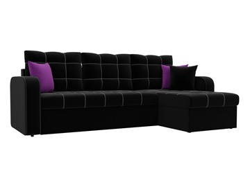 Угловой диван для гостиной Ливерпуль, Черный (микровельвет) в Самаре