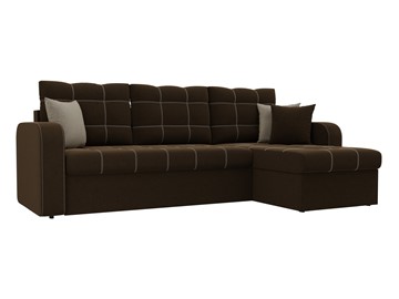Угловой диван для гостиной Ливерпуль, Коричневый (микровельвет) в Самаре