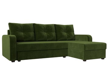 Угловой диван с оттоманкой Ливерпуль Лайт, Зеленый (Микровельвет) в Самаре