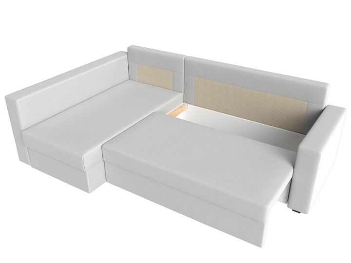 Угловой раскладной диван Мансберг, Белый (Экокожа) в Тольятти - изображение 1