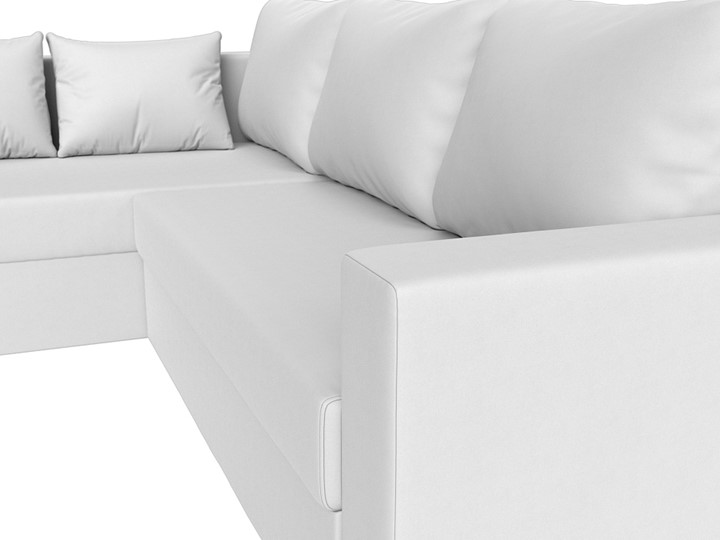 Угловой раскладной диван Мансберг, Белый (Экокожа) в Тольятти - изображение 4