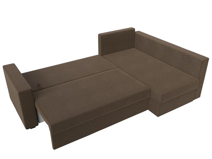 Угловой раскладной диван Мансберг, Коричневый (Рогожка) в Самаре - изображение 2
