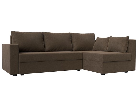 Угловой раскладной диван Мансберг, Коричневый (Рогожка) в Самаре - изображение