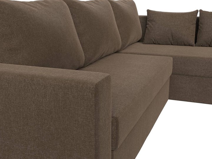 Угловой раскладной диван Мансберг, Коричневый (Рогожка) в Самаре - изображение 6
