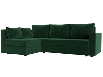Угловой раскладной диван Мансберг, Зеленый (Велюр) в Самаре