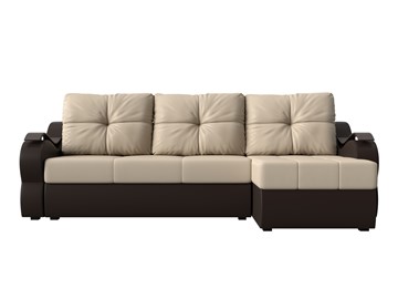 Угловой диван Меркурий, Бежевый/коричневый (экокожа) в Самаре - предосмотр 1
