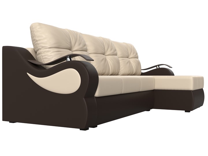 Угловой диван Меркурий, Бежевый/коричневый (экокожа) в Самаре - изображение 2