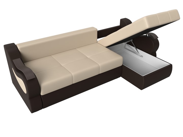 Угловой диван Меркурий, Бежевый/коричневый (экокожа) в Самаре - изображение 6