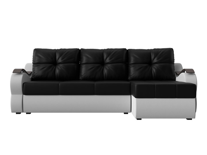 Угловой диван Меркурий, Черный/белый (экокожа) в Самаре - изображение 1