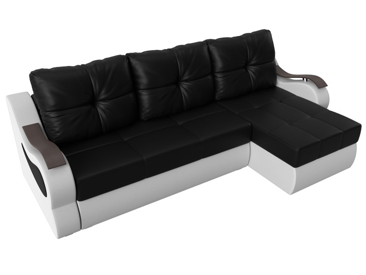 Угловой диван Меркурий, Черный/белый (экокожа) в Самаре - изображение 4