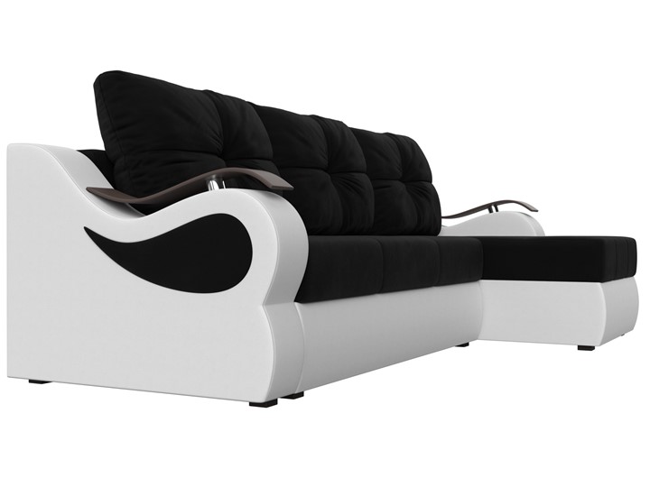 Угловой диван Меркурий, Черный/белый (вельвет/экокожа) в Самаре - изображение 2