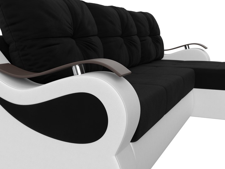 Угловой диван Меркурий, Черный/белый (вельвет/экокожа) в Самаре - изображение 3