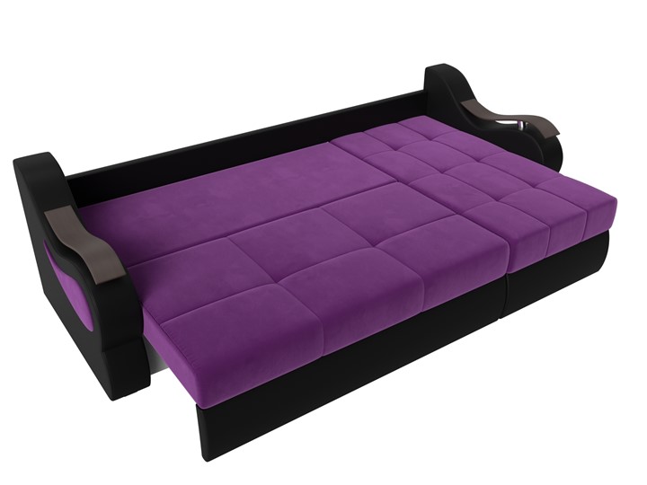 Угловой диван Меркурий, Фиолетовый/черный (вельвет/экокожа) в Самаре - изображение 5