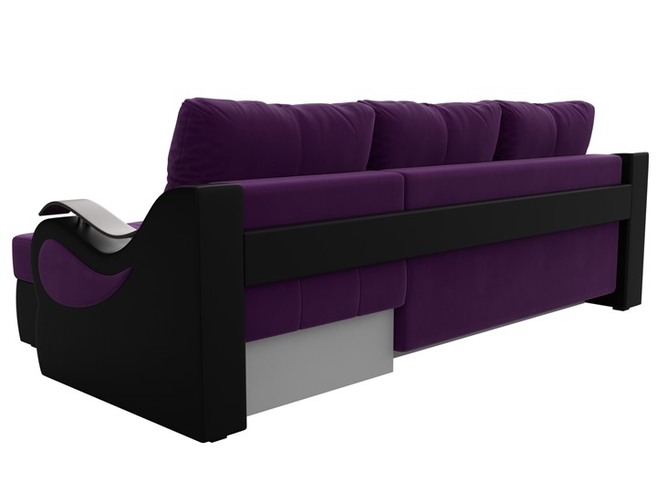 Угловой диван Меркурий, Фиолетовый/черный (вельвет/экокожа) в Самаре - изображение 7